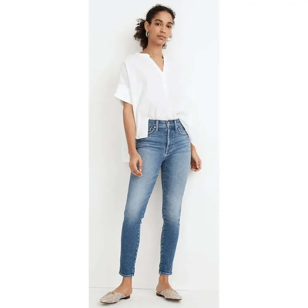 Madewell 10" High-Rise Skinny Crop Denim Jeans Sheffield Wash Women Sz 28 - Picture 9 of 9
